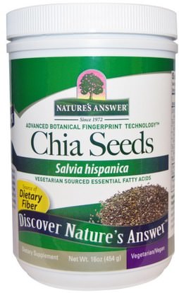 Natures Answer, Chia Seeds, 16 oz (454 g) ,المكملات الغذائية، إيفا أوميجا 3 6 9 (إيبا دا)، بذور شيا