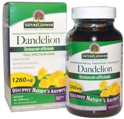 Natures Answer, Dandelion, 1260 mg, 90 Vegetarian Capsules ,الأعشاب، جذر الهندباء من البرية