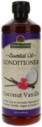 Natures Answer, Essential Oil, Conditioner, Coconut Vanilla, 16 fl oz (474 ml) ,حمام، الجمال، دقة بالغة، فروة الرأس