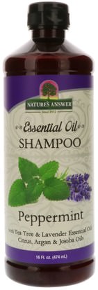 Natures Answer, Essential Oil, Shampoo, Peppermint, 16 fl oz (474 ml) ,حمام، الجمال، دقة بالغة، فروة الرأس