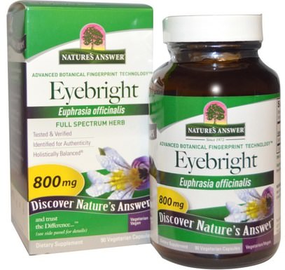 Natures Answer, Eyebright, 800 mg, 90 Vegetarian Capsules ,الأعشاب، ييبرايت