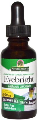 Natures Answer, Eyebright, Alcohol-Free, 2000 mg, 1 fl oz (30 ml) ,الأعشاب، ييبرايت