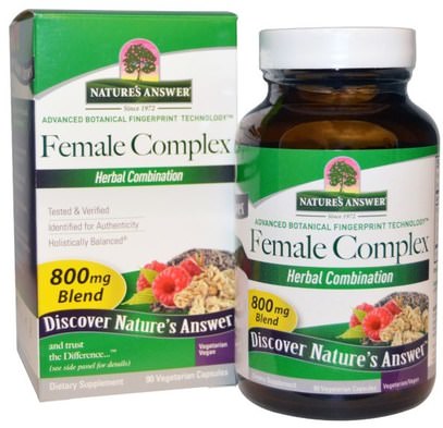 Natures Answer, Female Complex, Herbal Combination, 800 mg, 90 Vegetarian Capsules ,والصحة، والنساء، وانقطاع الطمث