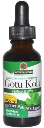 Natures Answer, Gotu Kola, Alcohol-Free, 1 fl oz (30 ml) ,الصحة، المرأة، الدوالي الرعاية الوريد، غوتو كولا