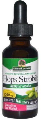 Natures Answer, Hops Strobile, Low Alcohol, 2000 mg, 1 fl oz (30 ml) ,الأعشاب، القفزات