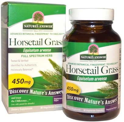 Natures Answer, Horsetail Grass, 450 mg, 90 Vegetarian Capsules ,الأعشاب، ذيل الحصان