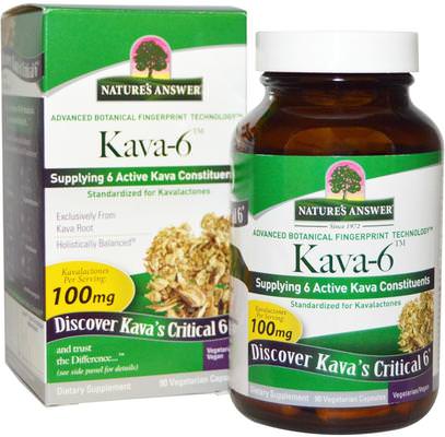 Natures Answer, Kava-6, 90 Vegetarian Capsules ,الأعشاب، الكافا الكافا