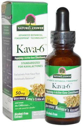 Natures Answer, Kava-6, Alcohol-Free Extract, 1 fl oz (30 ml) ,الأعشاب، الكافا الكافا