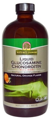 Natures Answer, Liquid Glucosamine Chondroitin with MSM, Natural Orange Flavor, 16 fl oz (480 ml) ,المكملات الغذائية، شوندروتن الجلوكوزامين، الجلوكوزامين و شوندروتن السائل، الجلوكوزامين السائل