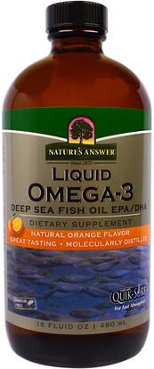 Natures Answer, Liquid Omega-3, Deep Sea Fish Oil EPA/DHA, Natural Orange Flavor, 16 fl oz (480 ml) ,Herb-sa