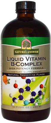 Natures Answer, Liquid Vitamin B-Complex, Natural Tangerine Flavor, 16 fl oz (480 ml) ,الفيتامينات، فيتامين ب المركب، فيتامين ب، فيتامين ب السائل
