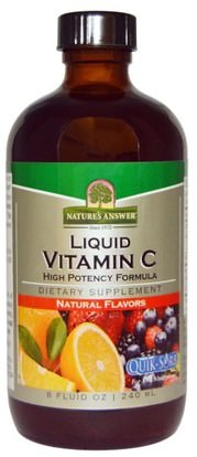 Natures Answer, Liquid Vitamin C, Natural Flavors, 8 fl oz (240 ml) ,الفيتامينات السائل، فيتامين ج، فيتامين ج السائل