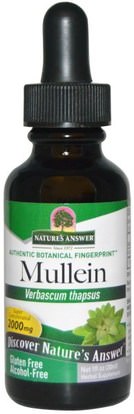 Natures Answer, Mullein, Alcohol-Free, 2000 mg, 1 fl oz (30 ml) ,الصحة، الرئة و الشعب الهوائية، مولين