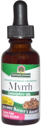 Natures Answer, Myrrh, Organic Alcohol, 2,000 mg, 1 fl oz (30 ml) ,الأعشاب، اللثة المر