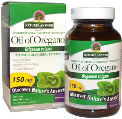 Natures Answer, Oil of Oregano, Origanum Vulgare, 150 mg, 90 Softgels ,المكملات الغذائية، زيت أوريغانو