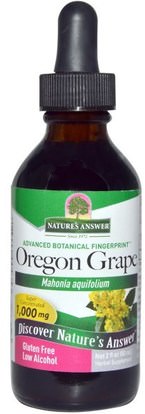 Natures Answer, Oregon Grape, Low Alcohol, 1,000 mg, 2 fl oz (60 ml) ,الأعشاب، أوريغون، عنب، إستأصل