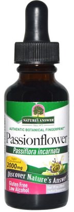 Natures Answer, Passion Flower, Low Organic Alcohol, 2000 mg, 1 fl oz (30 ml) ,الأعشاب، زهرة العاطفة