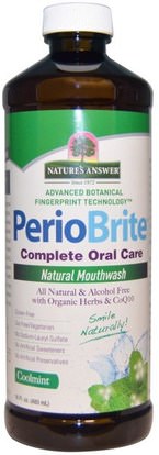 Natures Answer, PerioBrite, Natural Mouthwash Coolmint, 16 fl oz (480 ml) ,والصحة، وجفاف الفم، ورعاية الفم والأسنان