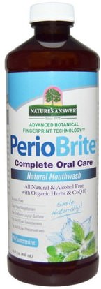 Natures Answer, PerioBrite, Natural Mouthwash, Winter Mint, 16 fl oz (480 ml) ,حمام، الجمال، شفهي، الأسنان، تهتم، غسول الفم