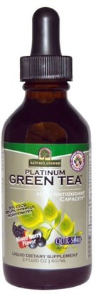 Natures Answer, Platinum Green Tea, High Antioxidant, Mixed Berry Flavor, 2 fl oz (60 ml) ,المكملات الغذائية، مضادات الأكسدة، الشاي الأخضر