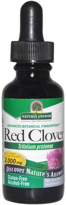 Natures Answer, Red Clover, Alcohol-Free, 2,000 mg, 1 fl oz (30 ml) ,الأعشاب، البرسيم الأحمر