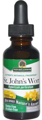 Natures Answer, St. Johns Wort, Alcohol-Free, 1000 mg, 1 fl oz (30 ml) ,الأعشاب، الشارع. جونز، ورت