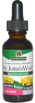 Natures Answer, St. Johns Wort, Low Organic Alcohol, 1000 mg, 1 fl oz (30 ml) ,الأعشاب، الشارع. جونز، ورت