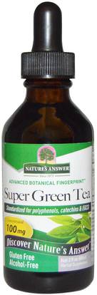 Natures Answer, Super Green Tea, Alcohol-Free, 2 fl oz (60 ml) ,المكملات الغذائية، مضادات الأكسدة، الشاي الأخضر