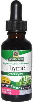 Natures Answer, Thyme, Low Alcohol, 1,000 mg, 1 fl oz (30 ml) ,الأعشاب، الزعتر