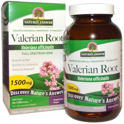 Natures Answer, Valerian Root, Full Spectrum Herb, 1500 mg, 180 Vegetarian Capsules ,الأعشاب، فاليريان