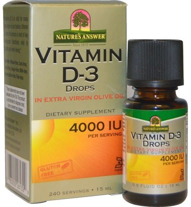 Natures Answer, Vitamin D-3 Drops, 4000 IU, 0.5 fl oz (15 ml) ,الفيتامينات، فيتامين d3، فيتامين d3 السائل
