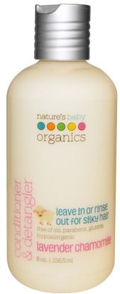 Natures Baby Organics, Conditioner & Detangler, Lavender Chamomile, 8 oz (236.5 ml) ,حمام، والجمال، والمكيفات، وحمام الاطفال