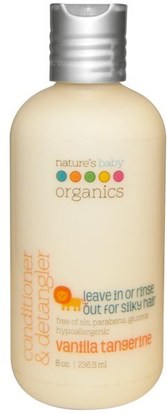Natures Baby Organics, Conditioner & Detangler, Vanilla Tangerine, 8 fl oz (236.5 ml) ,حمام، والجمال، والمكيفات، وحمام الاطفال