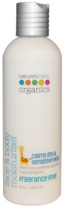Natures Baby Organics, Face & Body Moisturizer, Fragrance Free, 8 oz (236.5 ml) ,حمام، الجمال، غسول الجسم، إمرأة، لوسيون