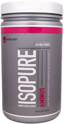 Natures Best, IsoPure, Aminos, Alpine Punch, 10.05 oz (285 g) ,والمكملات، والأحماض الأمينية، وتركيبات الأحماض الأمينية