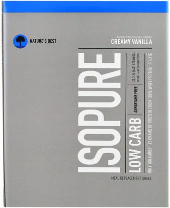 Natures Best, IsoPure, IsoPure, Low Carb Protein Powder, Creamy Vanilla, 20 Packets, 2.24 oz (64 g) Each ,المكملات الغذائية، بروتين مصل اللبن