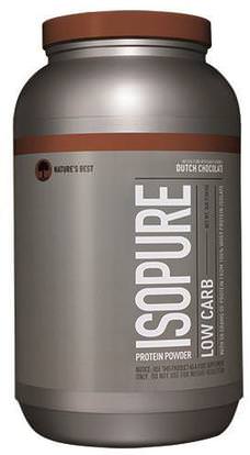 Natures Best, IsoPure, Low Carb Protein Powder, Dutch Chocolate, 3 lb (1361 g) ,Herb-sa