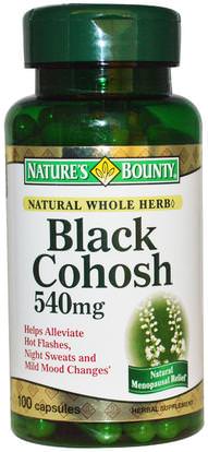 Natures Bounty, Black Cohosh, 540 mg, 100 Capsules ,الصحة، المرأة، كوهوش الأسود