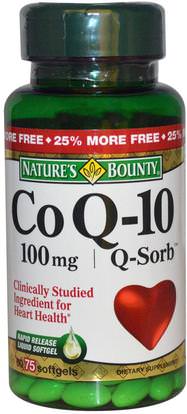 Natures Bounty, Co Q-10, Q-Sorb, 100 mg, 75 Softgels ,المكملات الغذائية، أنزيم q10، coq10