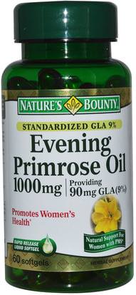 Natures Bounty, Evening Primrose Oil, 1,000 mg, 60 Rapid Release Softgels ,المكملات الغذائية، إيفا أوميجا 3 6 9 (إيبا دا)، زيت زهرة الربيع المسائية