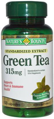 Natures Bounty, Green Tea, 315 mg, 100 Capsules ,الأعشاب، إغغ