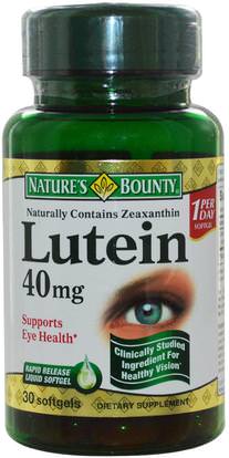 Natures Bounty, Lutein, 40 mg, 30 Rapid Release Softgels ,المكملات الغذائية، مضادات الأكسدة، اللوتين