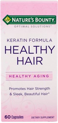 Natures Bounty, Optimal Solutions, Healthy Hair Keratin Formula, 60 Capsules ,الصحة، المرأة، الجلد