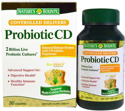 Natures Bounty, Probiotic CD, 30 Caplets ,المكملات الغذائية، البروبيوتيك، استقرت البروبيوتيك