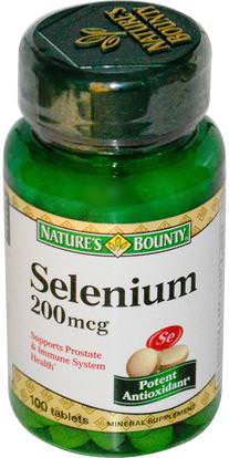 Natures Bounty, Selenium, 200 mcg, 100 Tablets ,المكملات الغذائية، مضادات الأكسدة، السيلينيوم