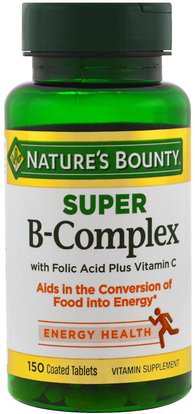 Natures Bounty, Super B-Complex with Folic Acid Plus Vitamin C, 150 Tablets ,الفيتامينات، فيتامين ب المعقدة
