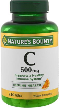 Natures Bounty, Vitamin C, 500 mg, 250 Tablets ,الفيتامينات، وفيتامين ج، وفيتامين ج حمض الاسكوربيك