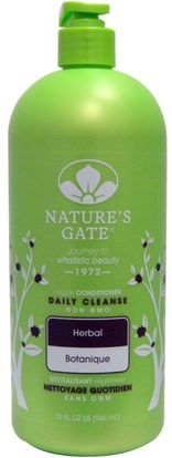Natures Gate, Daily Cleanse Conditioner, Vegan, Herbal, 32 fl oz (946 ml) ,حمام، الجمال، مكيفات، الشعر، فروة الرأس، الشامبو، مكيف