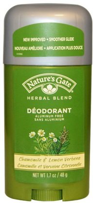 Natures Gate, Deodorant, Herbal Blend, Chamomile & Lemon Verbena, 1.7 oz (48 g) ,حمام، الجمال، مزيل العرق