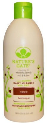 Natures Gate, Shampoo, Daily Cleanse, Vegan, Herbal, 18 fl oz (532 ml) ,حمام، الجمال، الشامبو، الشعر، فروة الرأس، مكيف